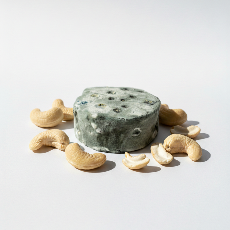 roquefort vegano stagionato. alternativa vegetale al roquefort francese
